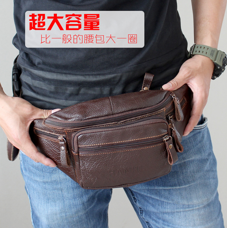 Sack Race Bag - Hakiki Dana Derisi Deri Bel Çantası