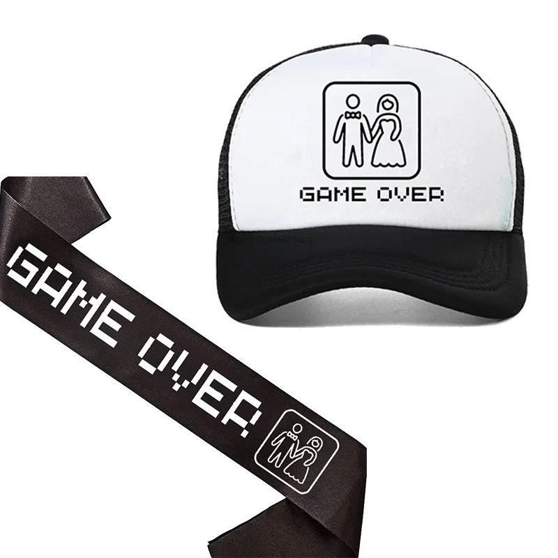 Party Games Bridal Shower - Damat Adayı Sash Oyunu Bitti Şapkası