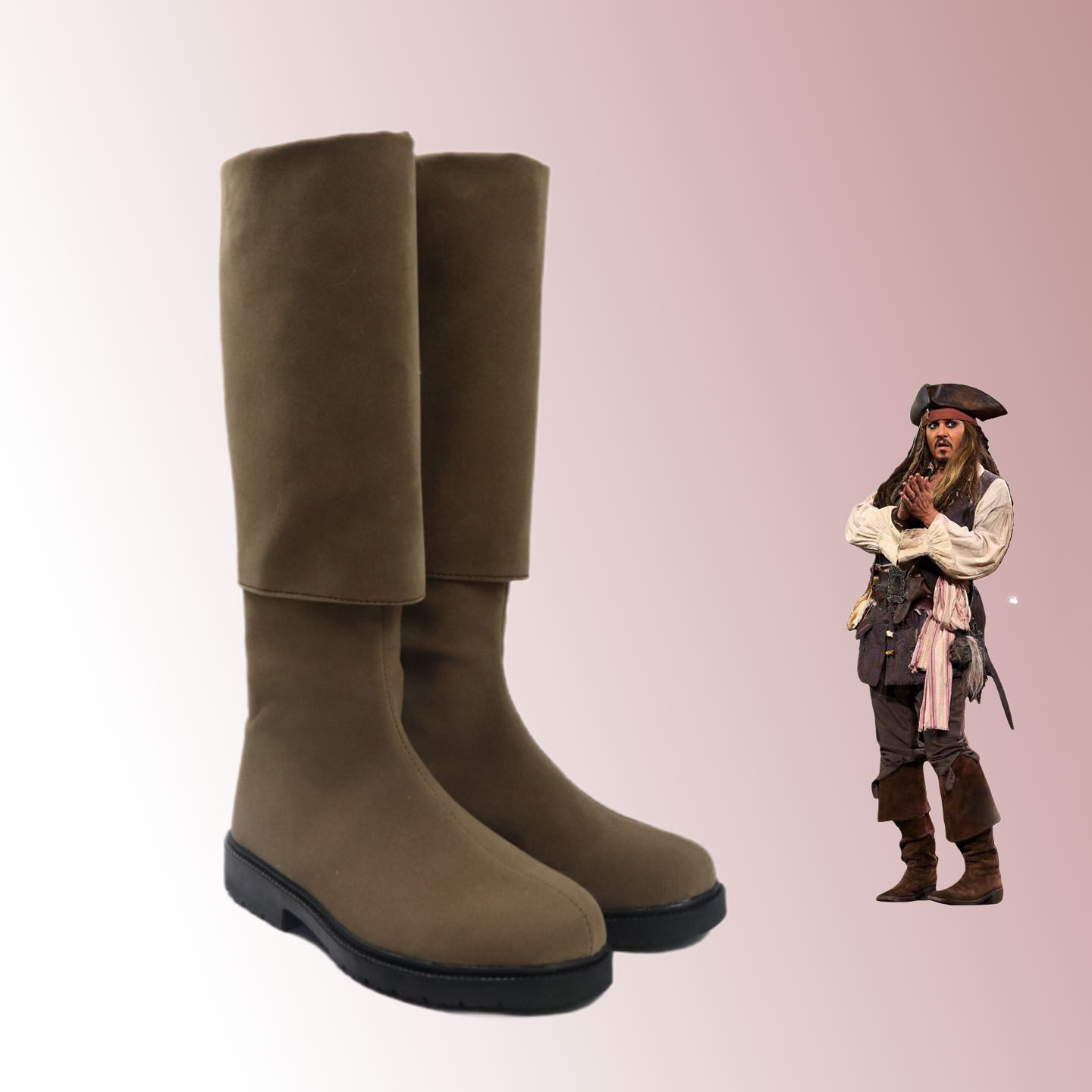 Party Games Jack - Jack Sparrow Cosplay Ayakkabı Kahverengi Botlar