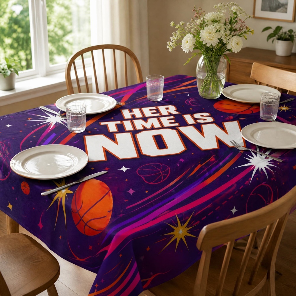 Party Games Girls Night - Basketbol Masa Örtüsü, Yıldız Meteor Desenli