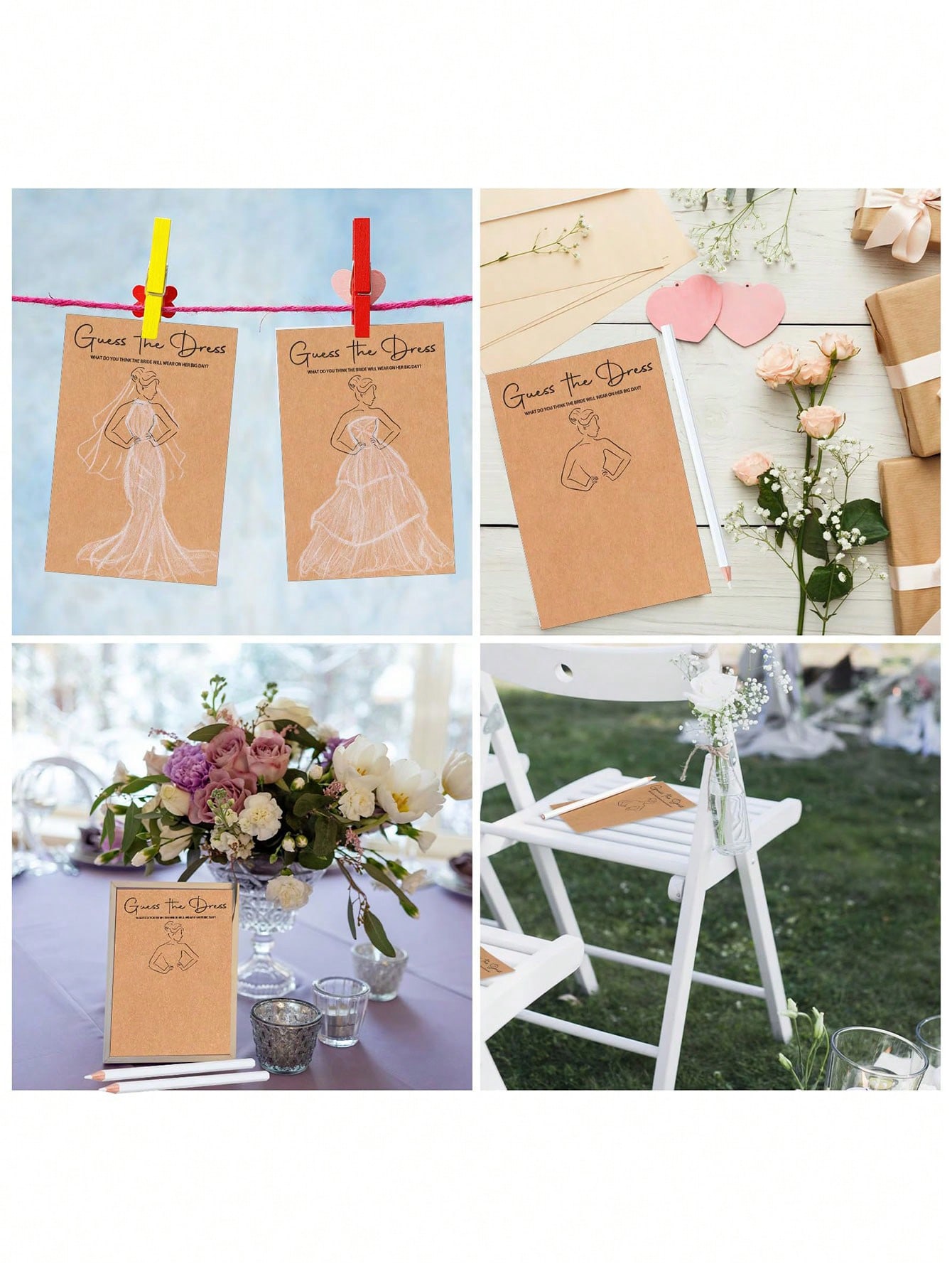 20/40 adet Elbise Tahmin Gelin - Party Games Bridal Shower incelemesi ve fiyatı